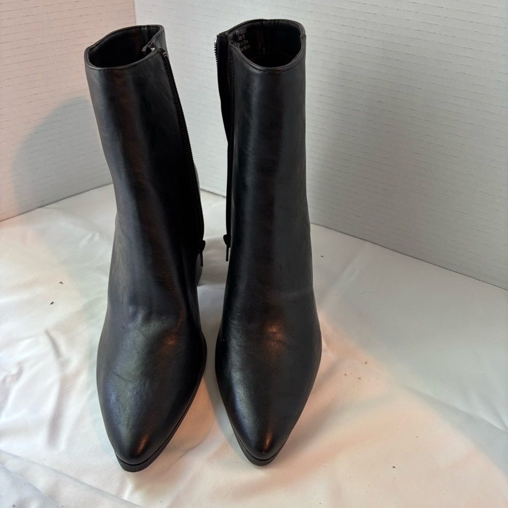 Journee Tru Comfort Foam Black Boots Chunky Heel